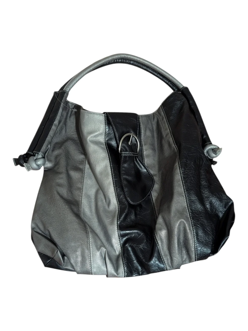 Stylish Two-Tone Black and Gray Women’s Hobo Bag